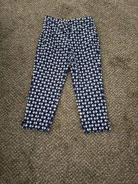 kate spade Navy, Cobalt and White Geometric pants